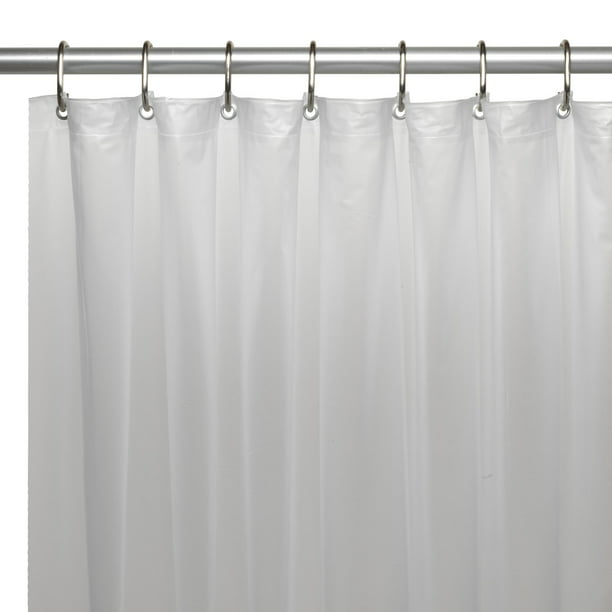 Carnation Home Extra Long Polyester Fabric Shower Curtain Liner in White 78''